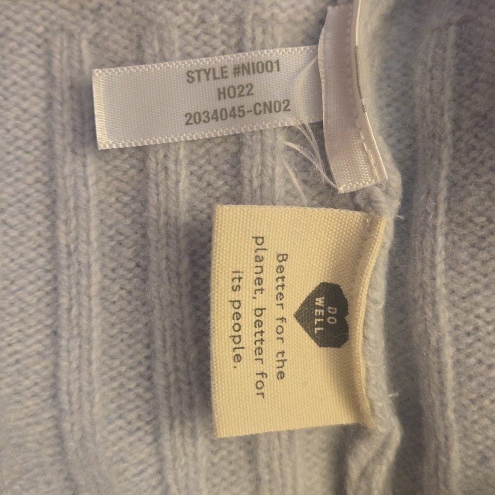 Madewell (Re)sourced Cashmere Mock Neck Sweater Womens XS Spring Blue Oversized - Picture 9 of 10